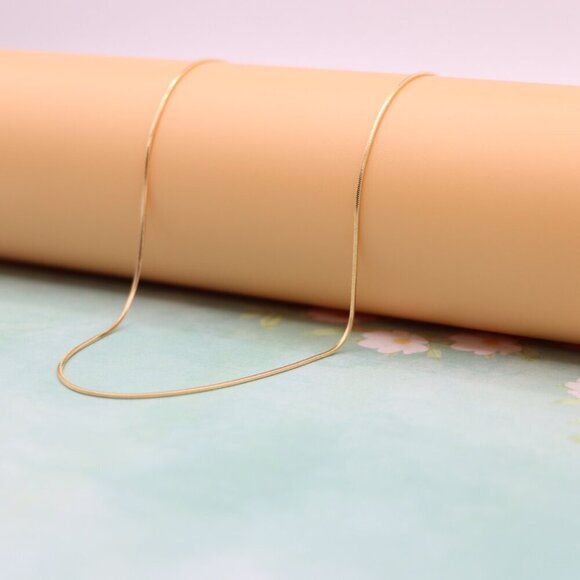 Delicate Rose Gold Snake Chain Necklace,  Elegant Look, XPNL0130 - Picture 1 of 12